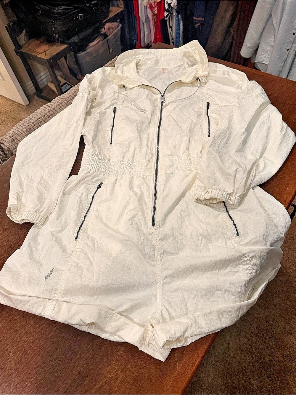 ORIGINAL Free Movement - Hooded Windbreaker in White Size large